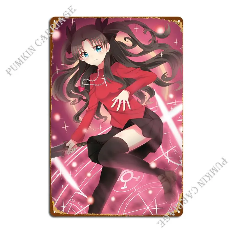 

Металлический плакат Tohsaka Rin, винтажный гаражный стиль, дизайнерский оловянный плакат