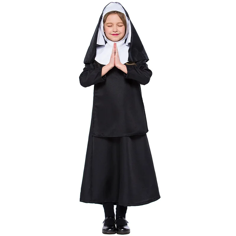

Halloween Children's Cosplay Nun Costume Girl Drama Clothing
