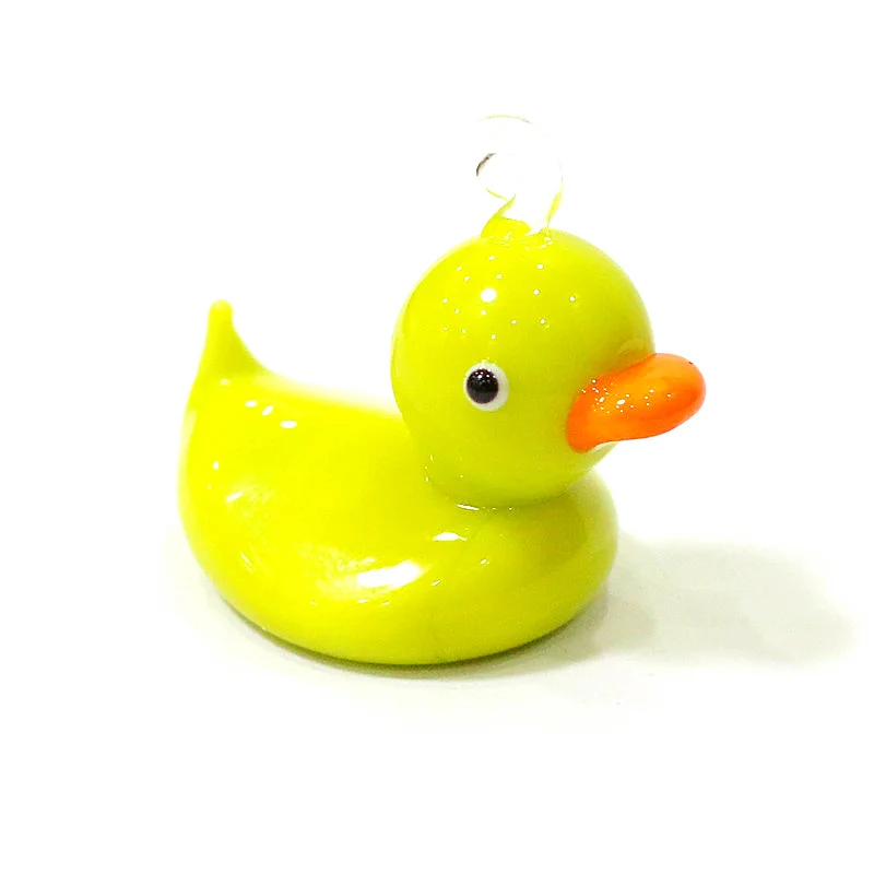 

Новая миниатюрная фигурка утки из муранского стекла, кулон, милые животные, маленькая статуя, украшения, открытый сад, пасхальный подвесной декор, принадлежности