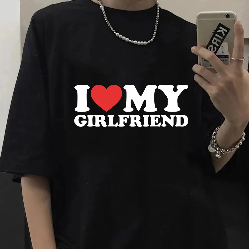 

Футболка хлопковая с надписью «I Love Heart My Girl» для мужчин и женщин