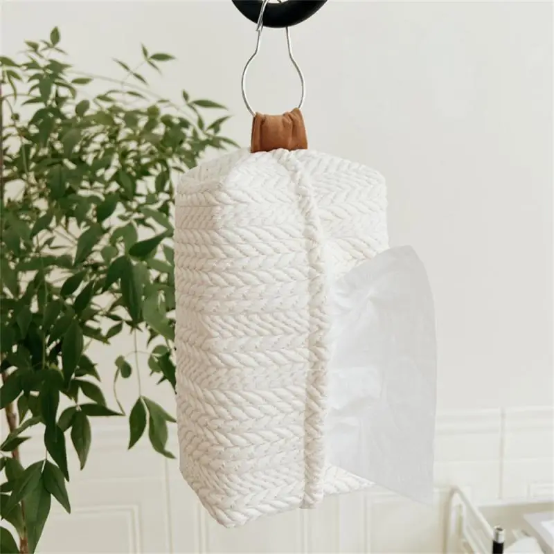 

Cream Fabric Tissue Box Nordic Tissue Storage Box Caramel Color Wheat Ear Texture Paper Box Paper Box