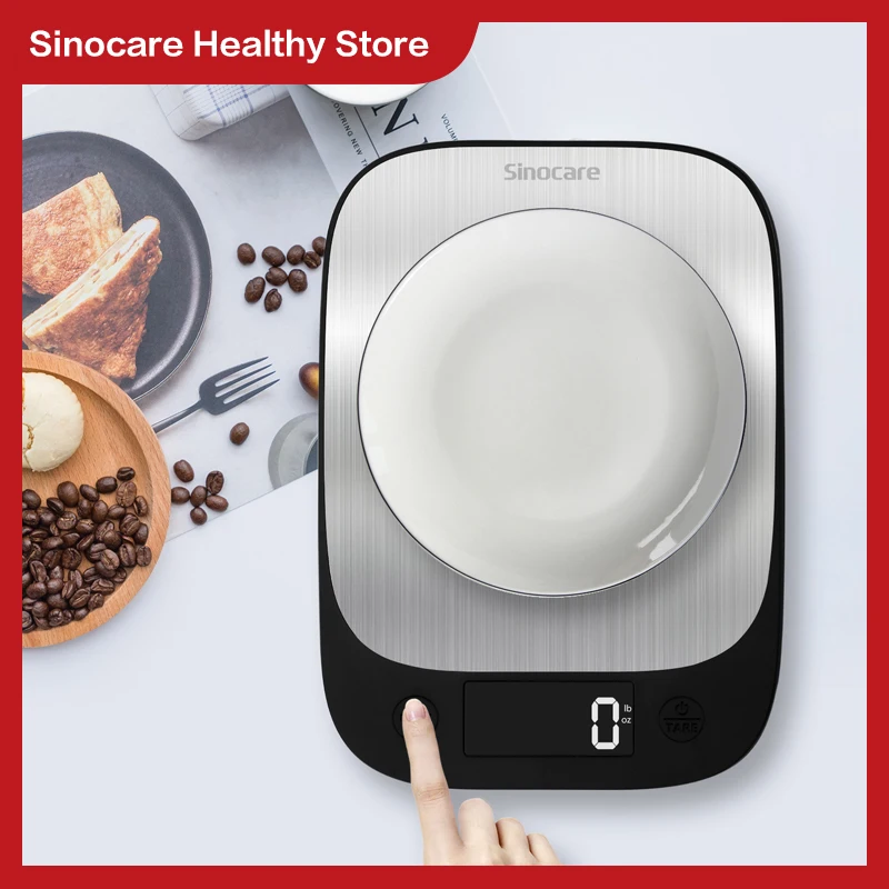 

Кухонные весы Sinocare из нержавеющей стали, весы для еды, диеты, Почтовые весы, измерительный инструмент, электронные весы с ЖК-дисплеем