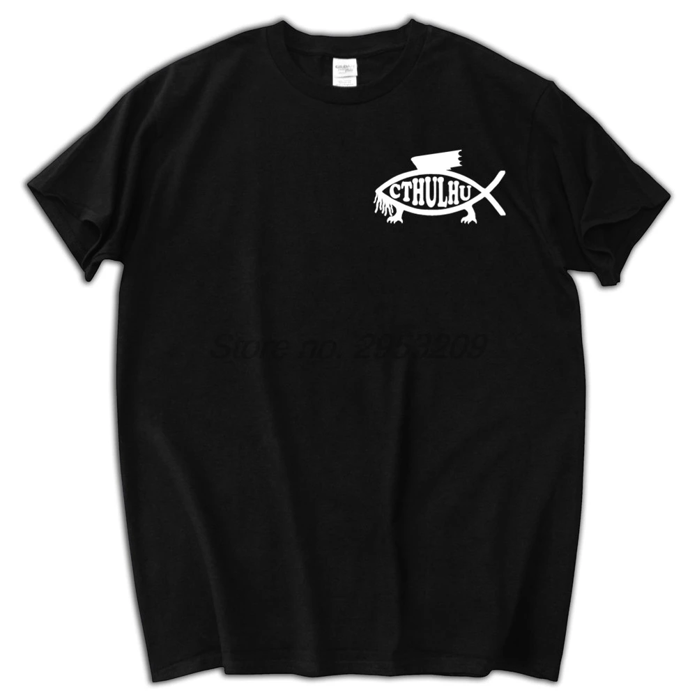 

Church of Cthulhu Parody Atheism T-shirt Tee Fish