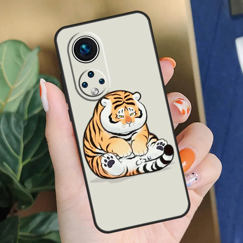 Забавный чехол с толстым тигром для Honor 50 Huawei P30 Pro P20 P40 Lite Nova 9 5T P Smart 2019 2021 |