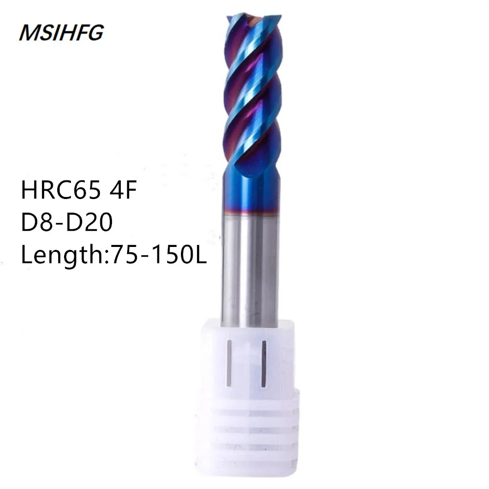 

HRC65 4 Flute Flat Milling Cutter Aluminium wood Copper Processing CNC Router Tungsten Steel Sprial Bit Carbide End Mill