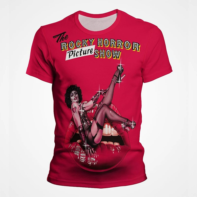 

Футболка Мужская/женская с коротким рукавом, винтажная тенниска с графическим принтом Рокки и ужасов, модная повседневная майка в стиле ретро, уличная одежда в стиле панк