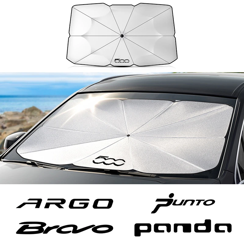 

Car Heat insulation sunscreen Foldable Sun Umbrella For Fiat 500 500e PANDA PUNTO SEICENTO SIENA ARGO BRAVO FREEMONT IDEA LINEA