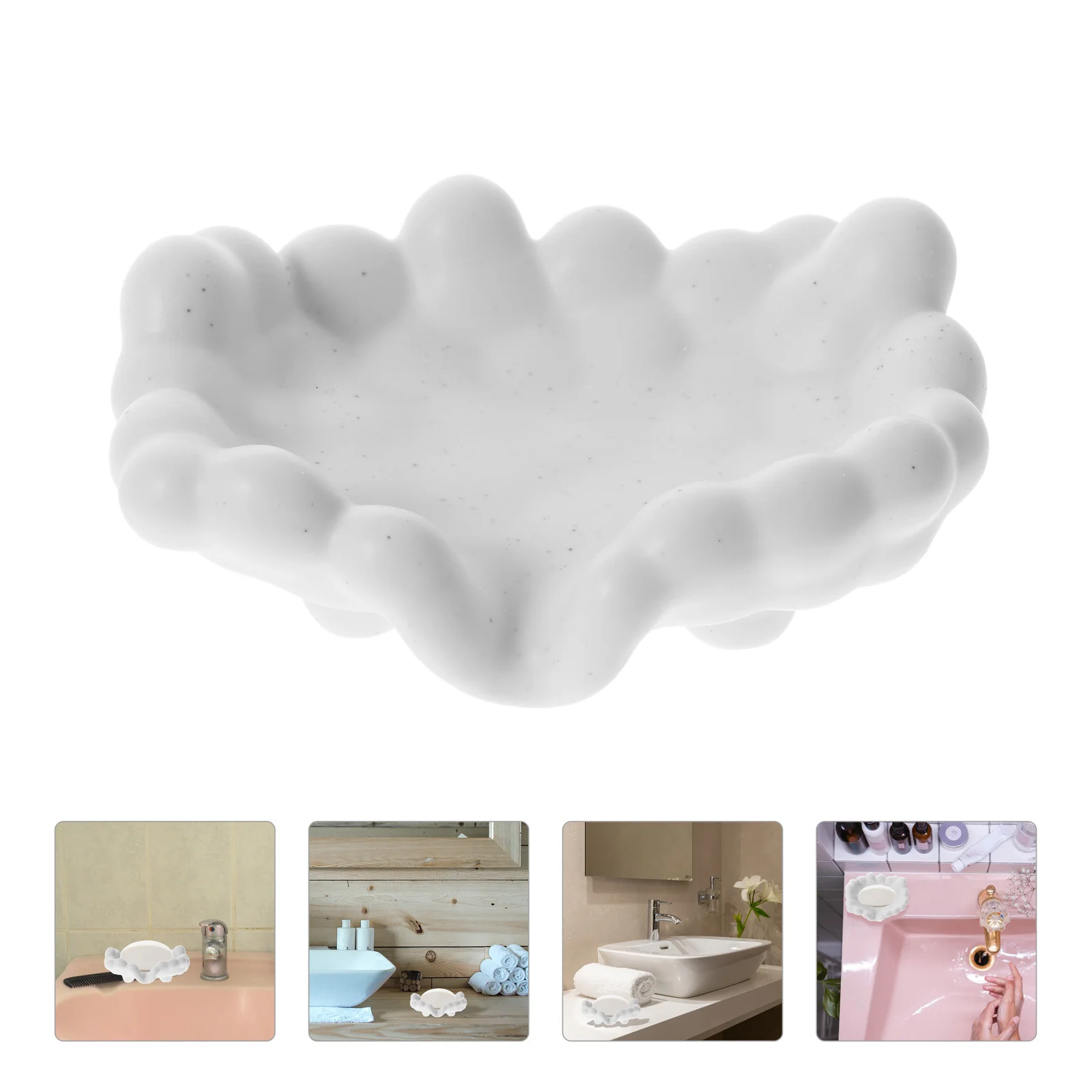 

Ceramic Soap Dish Storage Holder Bathroom Multifunction Decorative Ceramics Dishes Bar