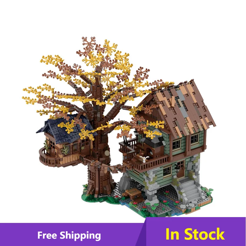 

Строительные блоки MOC Model Arcadian-Hut-Forest Tree House с фигурками, сборка «сделай сам», детские блоки из частиц, игрушки, Рождественский подарок