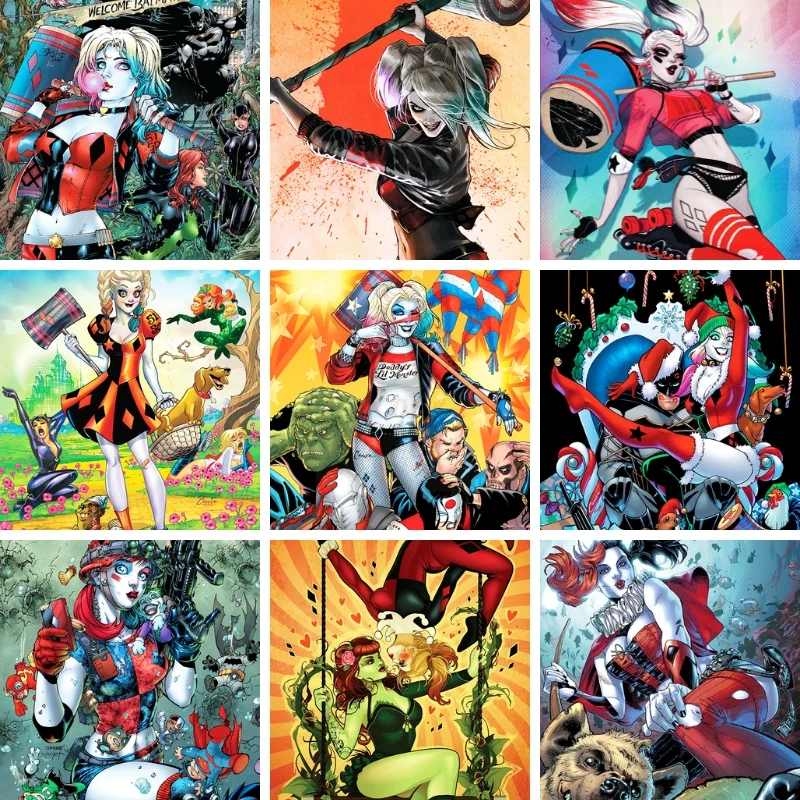 

2022 New DC Harley Quinn 5D Diamond Painting Detective Comics Batman Joker Poison Ivy Fantasy Art Accesorie Home Decor Novelties