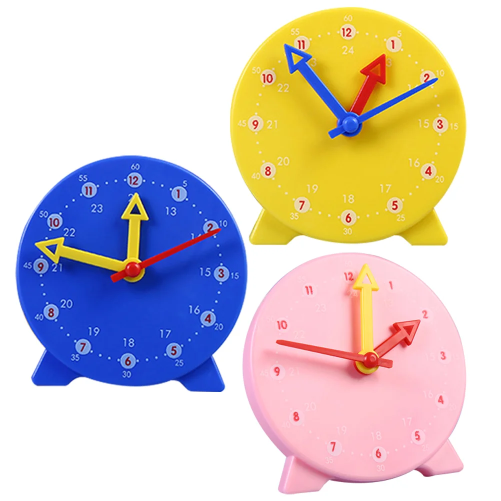 

3Pcs Learning Clock Student Learning Clock Kids Clock Model Student Clock