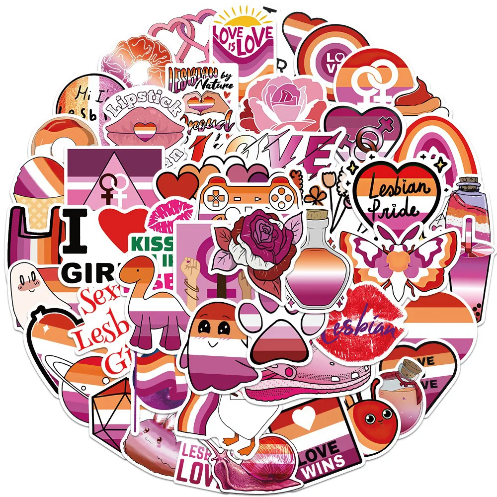 

10/30/50PCS Purple Lesbian Women Cartoon Sticker DIY Phone Laptop Luggage Skateboard Graffiti Decals Fun for Kid