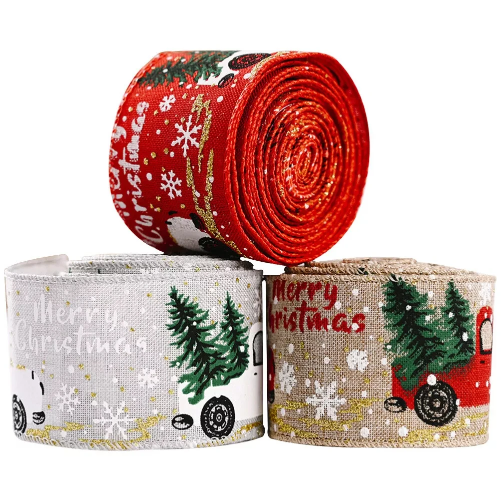 Набор из 3 рождественских лент с винтажной графикой для грузовика идеально