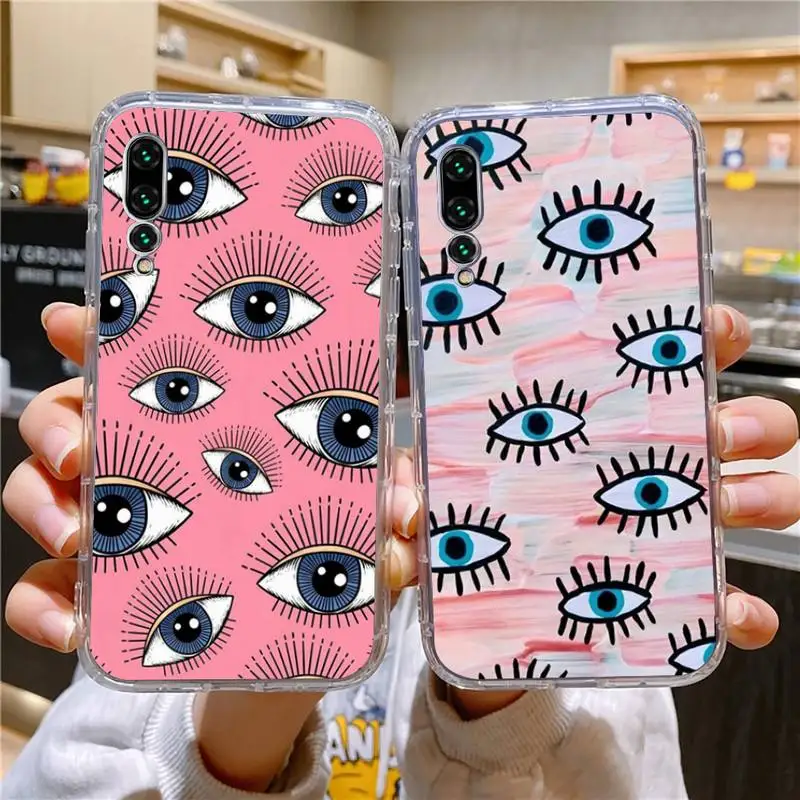 

Lucky Eye Blue Evil Eye Print Phone Case For Xiaomi 11 Redmi Note 11pro5G 8T 9A 9S 12S K30 10T Pro Ultra K40pro Transparent Case