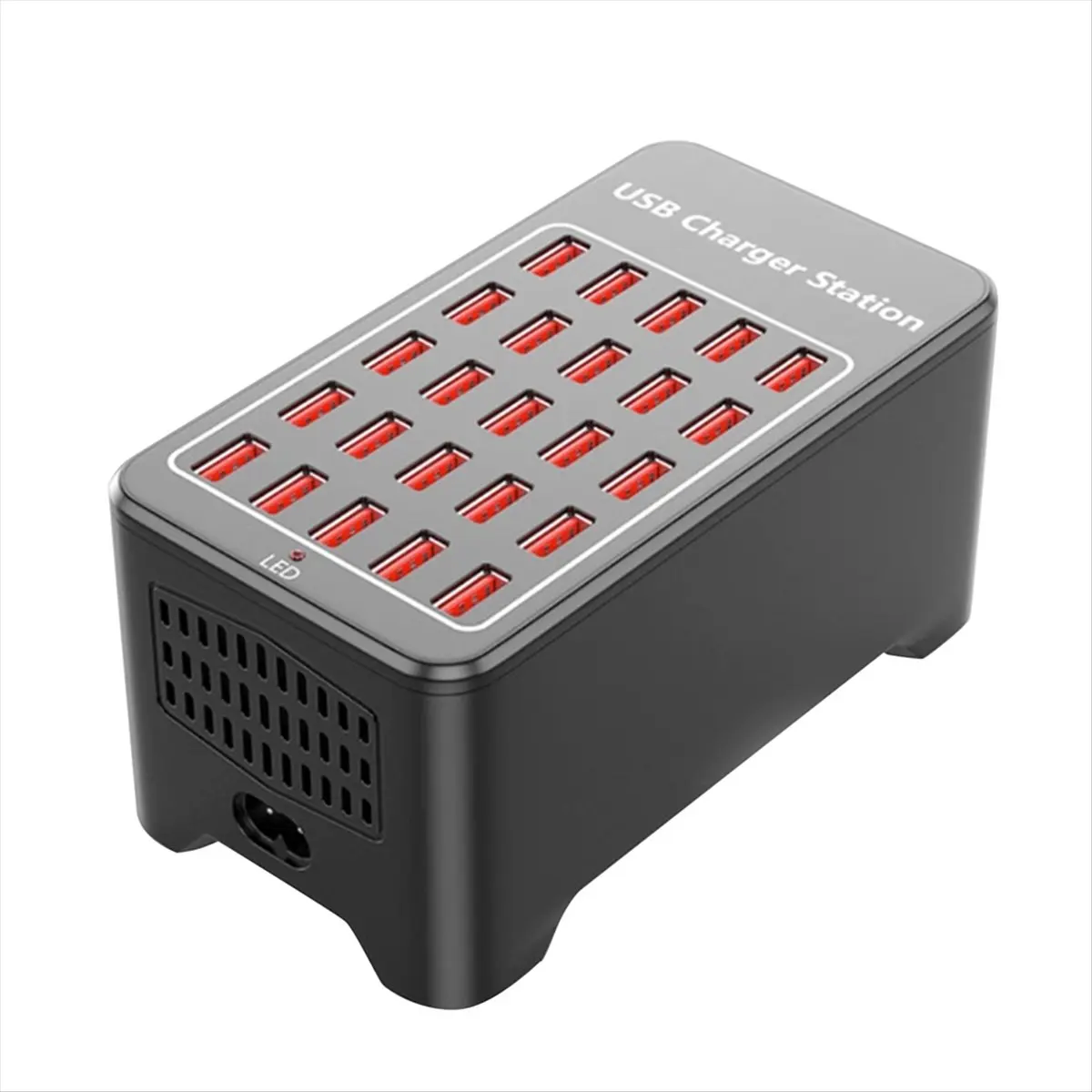 Фото (A65I) USB-зарядное устройство, 25 портов, 150 Вт, универсальная настенная/настольная станция быстрой зарядки, док-станция для мобильных телефонов, адаптер питания, вилка стандарта ЕС №3
