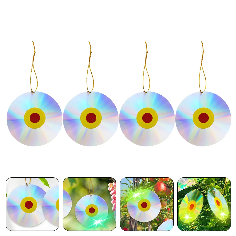 

Bird Deterrent Discs Reflective Hanging Disks Outdoor Reflectors Scare Birds Devices Rods Garden Tape Spiral Control Disc
