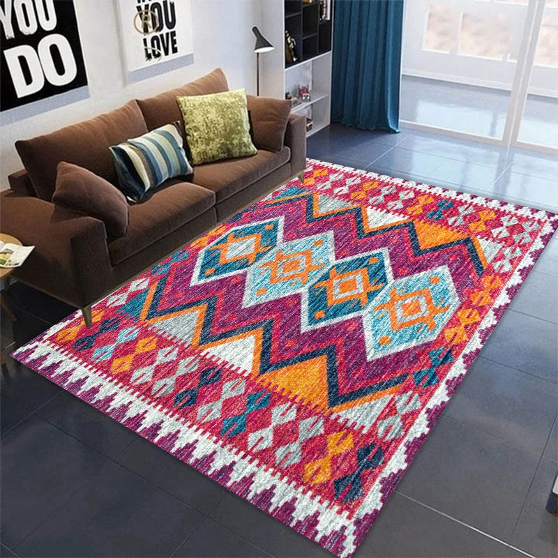 

3D Colorful Geometric Pattern Carpet Bedside Kids Play Floor Mat Soft Area Rugs Carpets for Home Living Room Bedroom Decoration