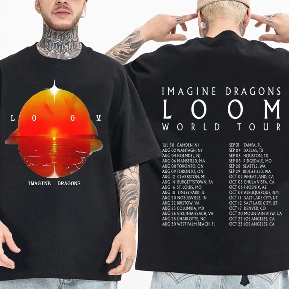 Imagine-Dragons Loom World Tour 2024 T-shirt Man Women Harajuku O-neck Summer Casual Shirt