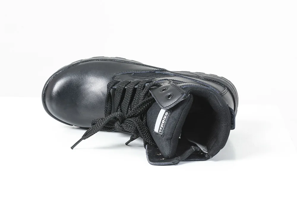 Черные кожаные военные походные тактические армейские ботинки |