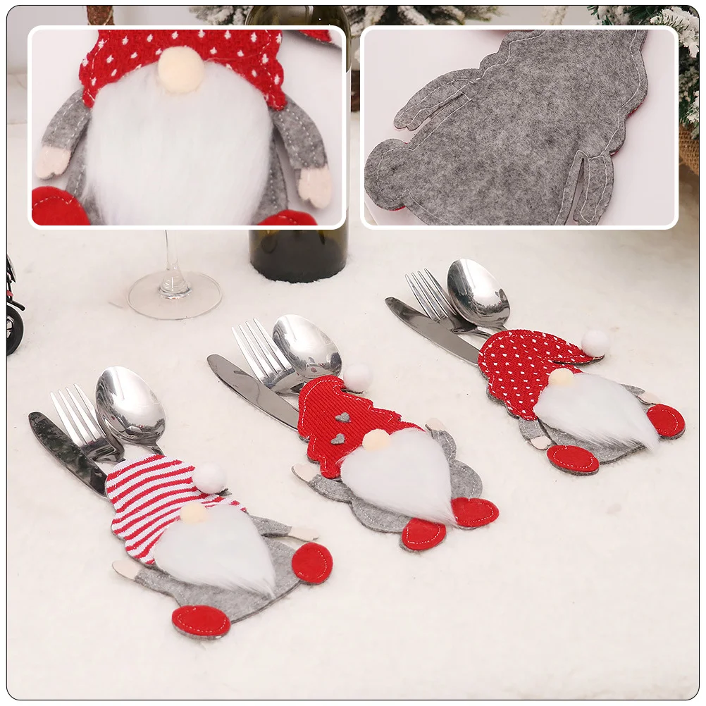 Рождественская посуда набор держателей для столовых приборов сумки хранения