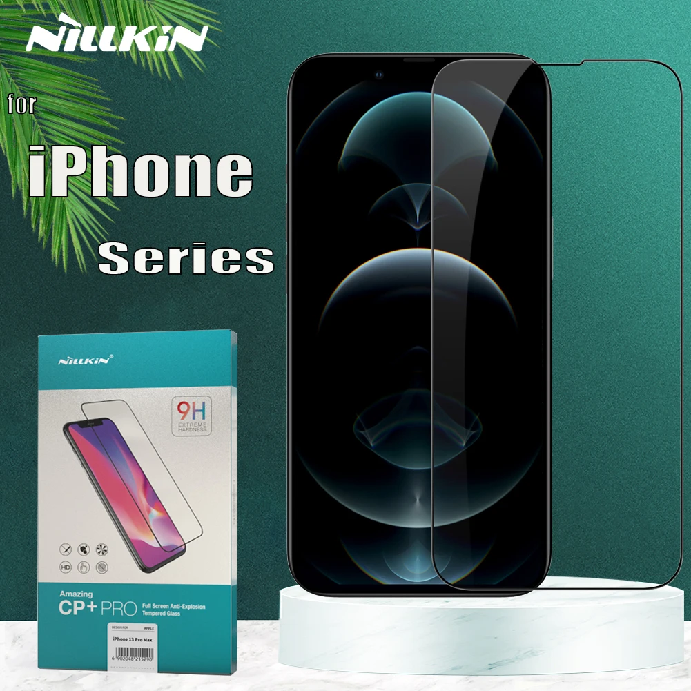 for iPhone 13 Pro Max 12 Mini 11 XR Xs X Glass Screen Protector Nillkin Safety Tempered Glass for iPhone 8 7 Plus SE 2020 2022