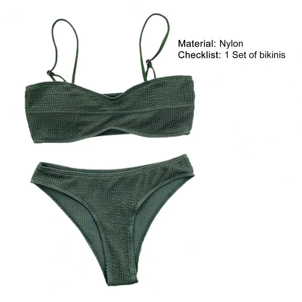 2 шт./компл. купальный костюм однотонный мягкий Быстросохнущий летний комплект