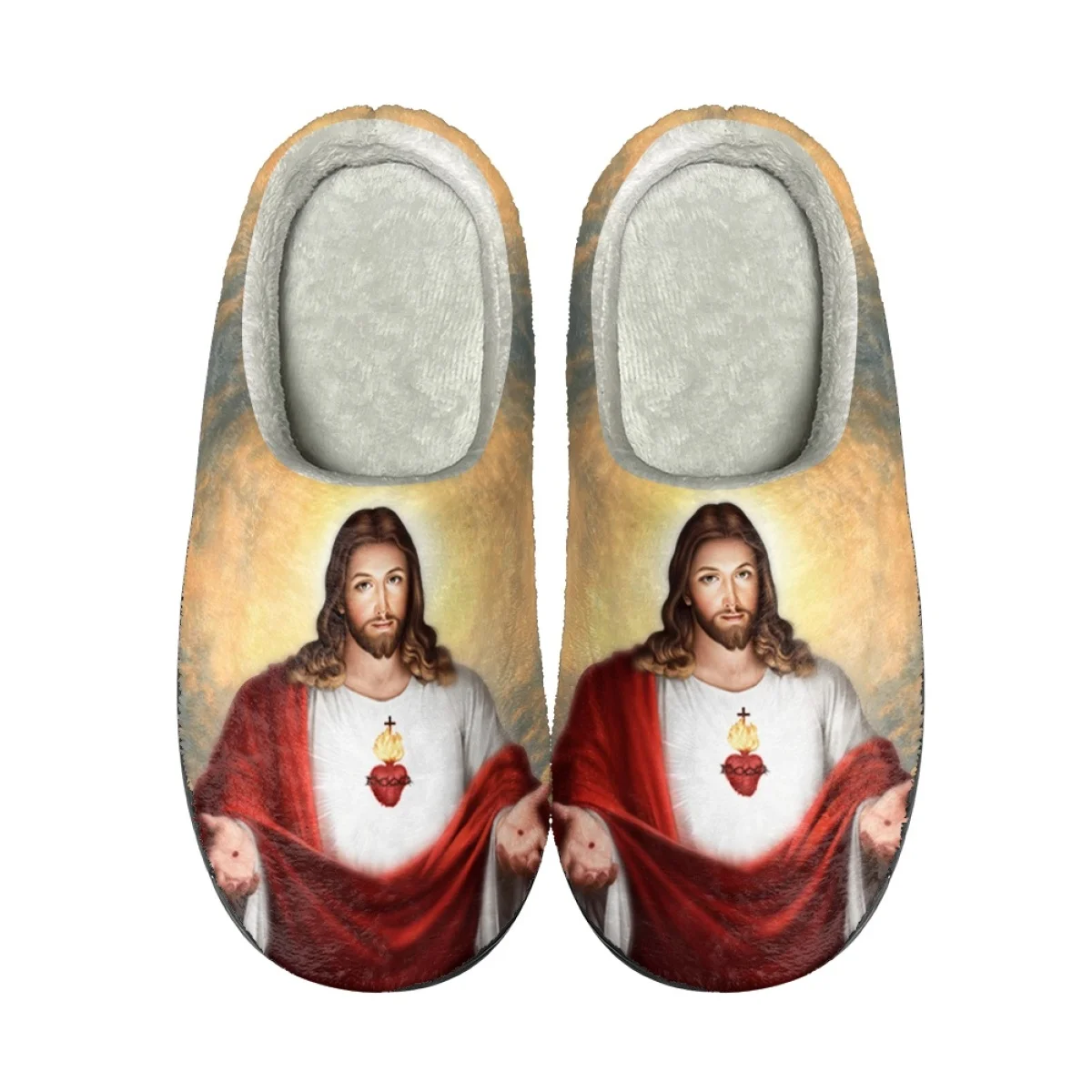 

God Jesus Women's Casual Home Slippers Indoor Bedroom Flats Couple Cotton Slipper Autumn Winter Warm Comfy Footwear Drop Ship