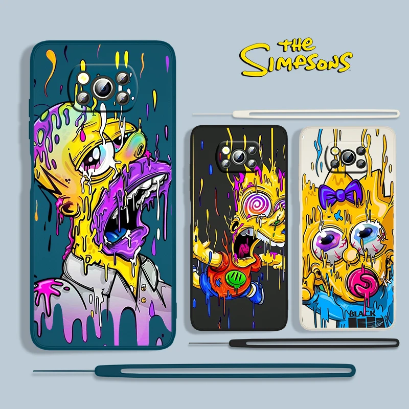 

Cartoon The Simpsons For Xiaomi POCO X3 NFC F3 GT M4 M3 M2 Pro C3 X2 11 Ultra 5G 4G Silicone Liquid Rope Phone Case Cover Fundas