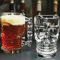 classcial pirate partner beer cup 500ml crystal glass creative skull face bone with handle drinking wine vodka essential bar ktv