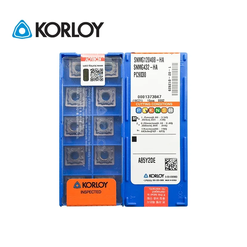 10шт KORLOY Оригинальный SNMG 120408 HM HS HA GS NC3020 NC3120 PC9030 NC3030 Держатель с ЧПУ средней резки