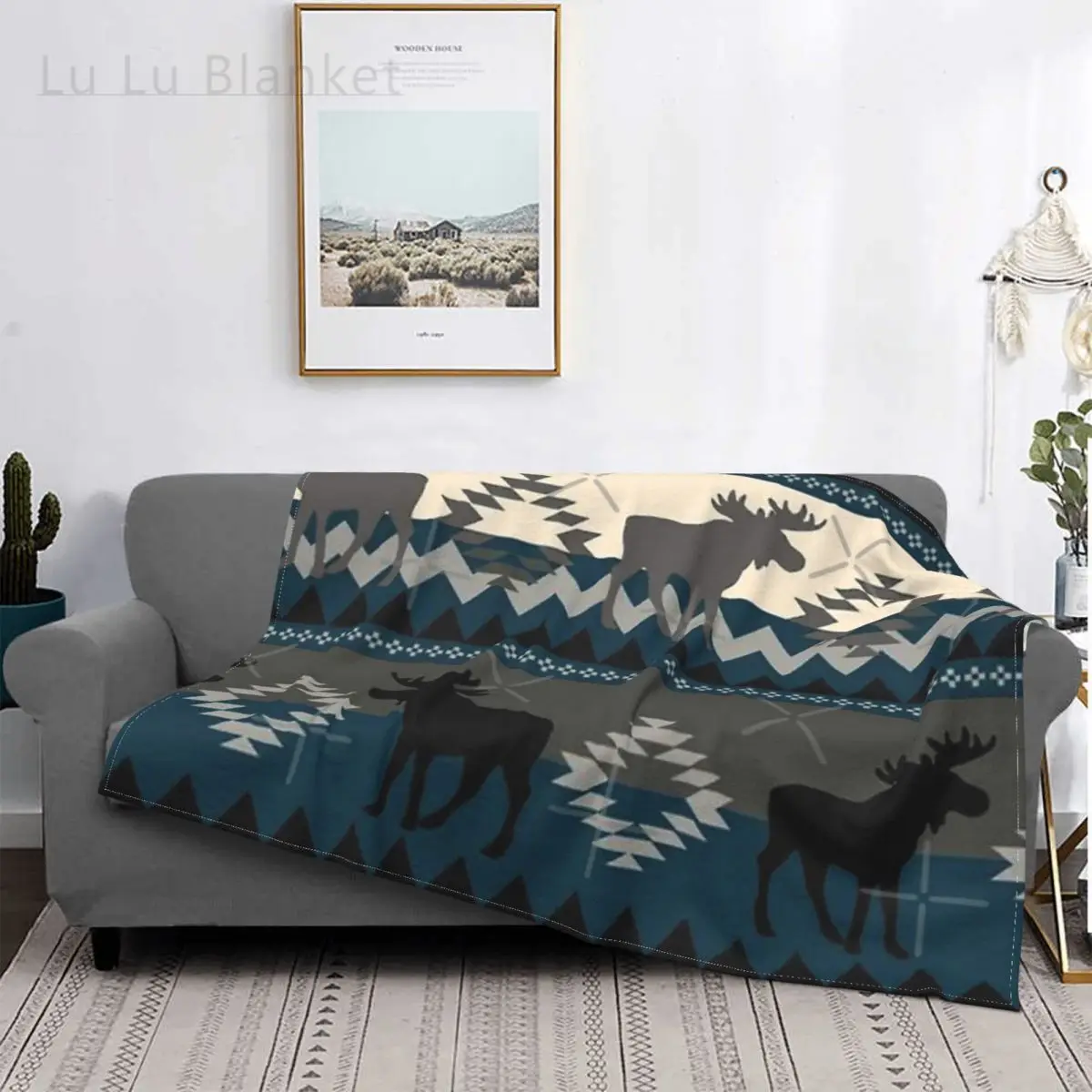 

Moose Design Blanket Bedspread Bed Plaid Blanket Bed Covers Throw Blanket Beach Towel Luxury