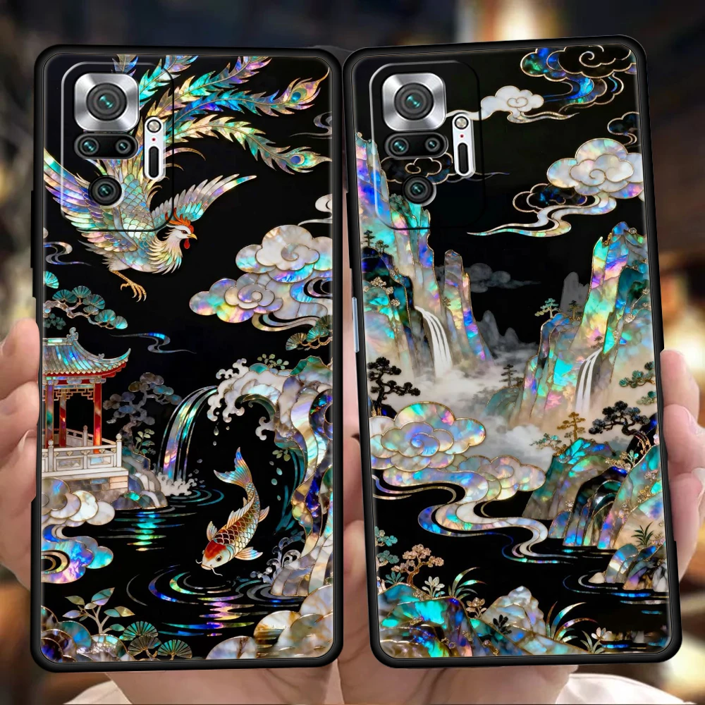 Фото Чехол для телефона Present для Redmi 14C 13C 10C Note 15 14 13 12 11 10 K40 K50 Gaming Pro Plus 5G, мягкий, с красочным пейзажным рисунком. №1