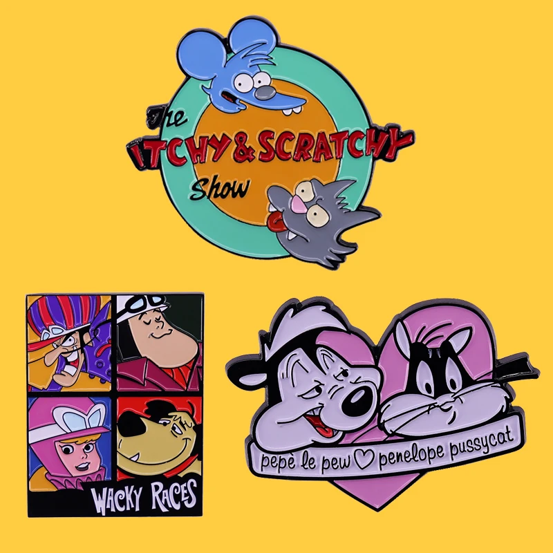 

Creative Cute Mouse 80s Cartoon Anime Enamel Badge Brooch DIY Backpack Collar Lapel Pin Party Gift Jewelry Animal Brooch