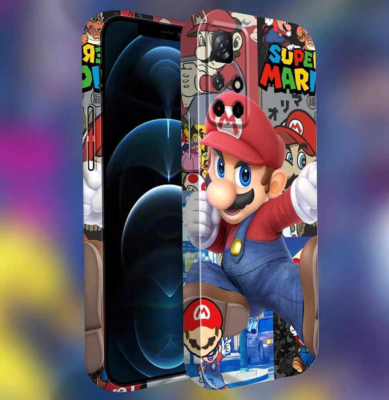

Cute Cartoon Anime Mario Hot Film Phone Case For Redmi K60 K50 K40 K30 9A Note 12 11 11T 10 10S Pro Plus 5G Feilin Hard Cover