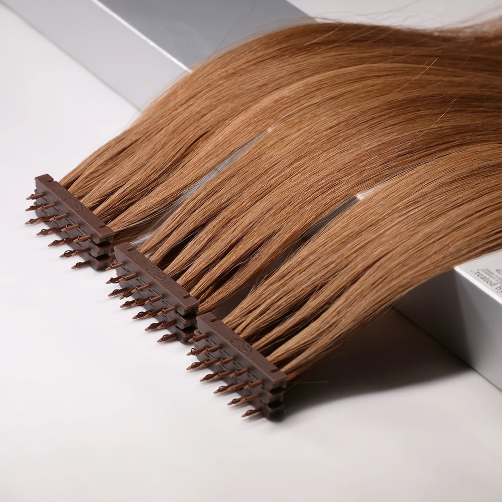 #4 6d Feather Human Hair Extensions Virgin Indian Hair 13pc/lot