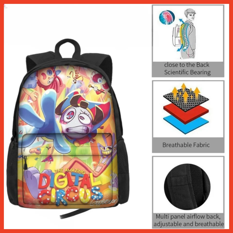 

The Amazing Digital Circus School Backpack Jax Backpack Digital Circus Bag Multi Color Digital Anime Christmas Festival Gifts