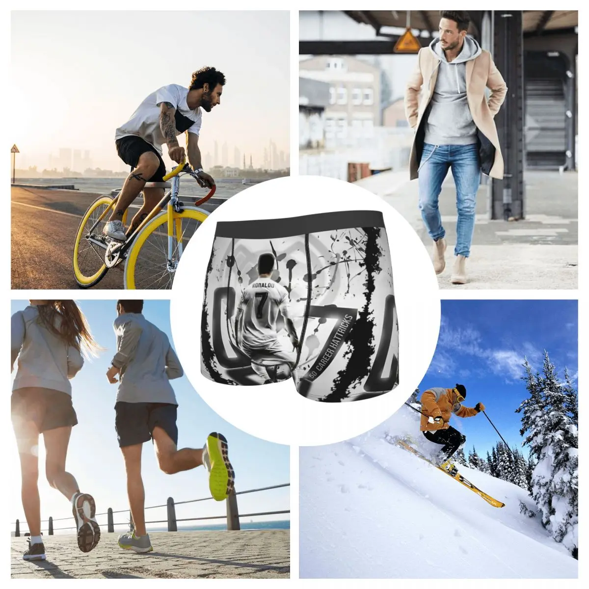 CR7s Футбол Мужское нижнее белье Трусы-боксеры Шорты Трусики Новинка Дышащие трусы