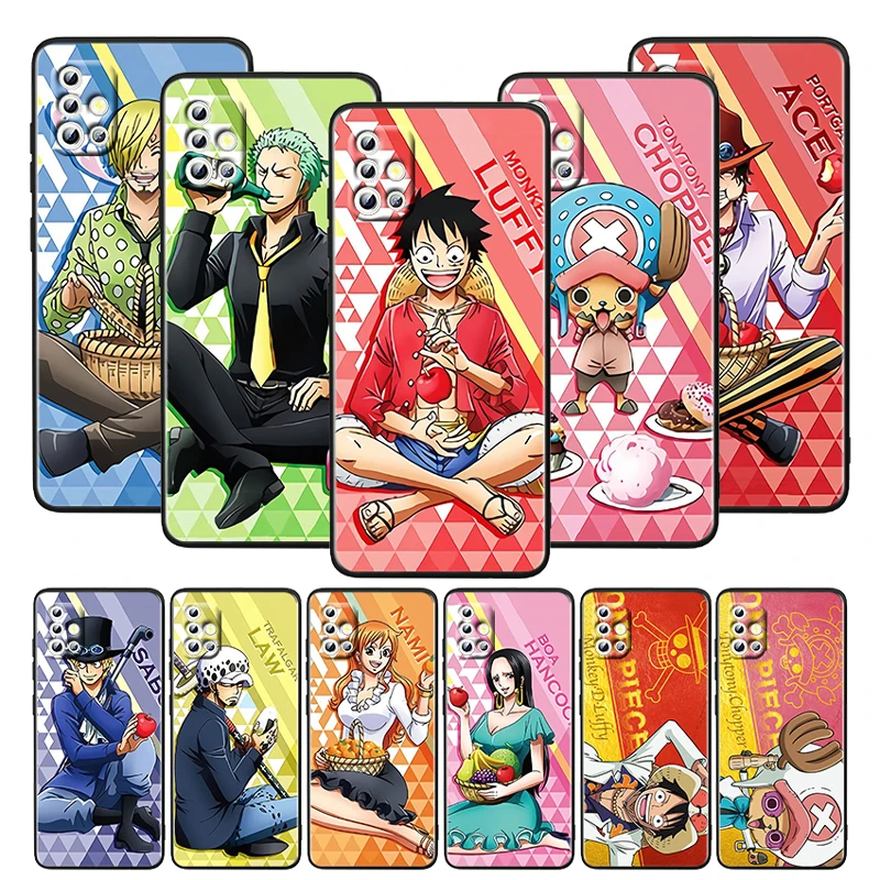 

Anime One Piece Luffy For Samsung Galaxy A52S A72 A71 A52 A51 A12 A32 A21S 5G Funda Soft TPU Black Phone Case Capa Cover Coque