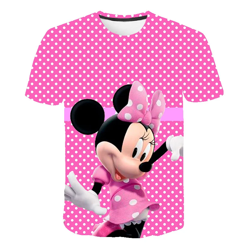 

Girls T Shirt Minnie Mickey Mouse Printed T-Shirt Girl's Clothing New Kawaii Disney Print T Shirt Fashion Short Sleeves T-shirt