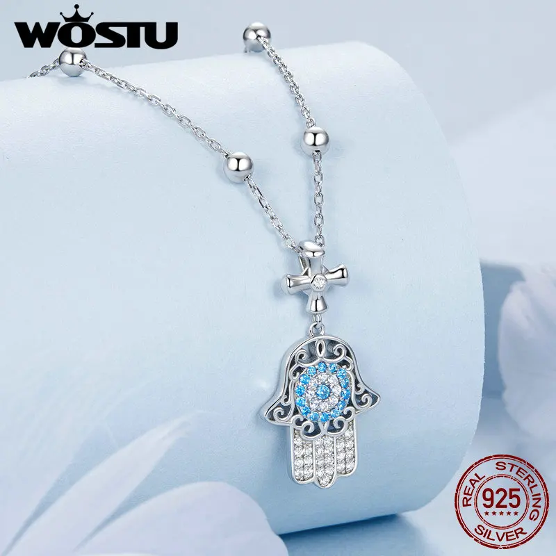 Женское Ожерелье с крестом на удачу из серебра 925 пробы