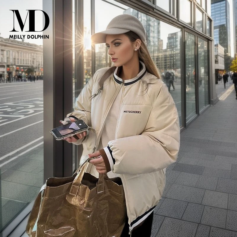 

MEILLY DOLPHIN 2023 Осень зима женские парки куртки повседневная толстая верхняя одежда Пальто женская зимняя одежда с хлопчатобумажной подкладкой Верхняя одежда