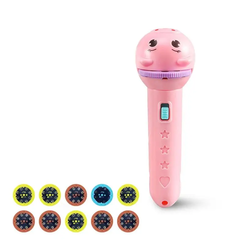 

Kid Projection Flashlight Flashlight Projector Slide Torch Projector Cognitive Learning Education Toy 8 Patterns Kids Slideshow