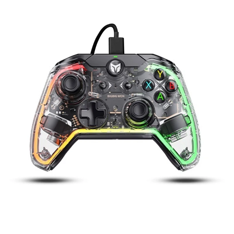 

C1 Lite Game Controller Transparent RGB Wired Controller for Switch / Win10 / Win11 with Back Buttons 1.8m Type-C Cable
