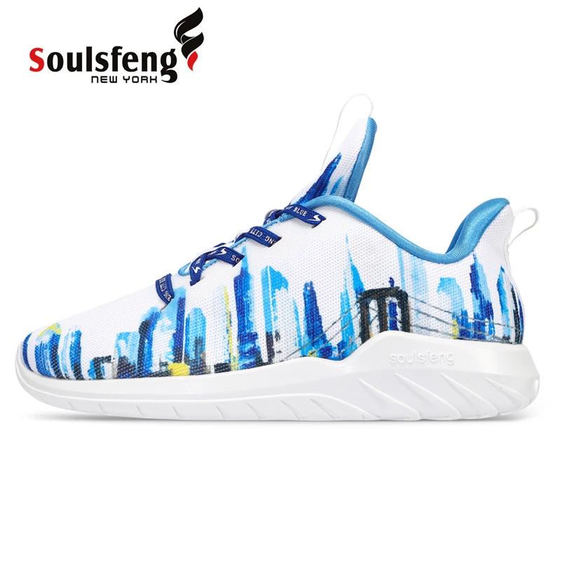 Soulsfeng Men's Walking Shoes Non Slip Breathable Running Shoes Lightweight Casual Sports Shoes