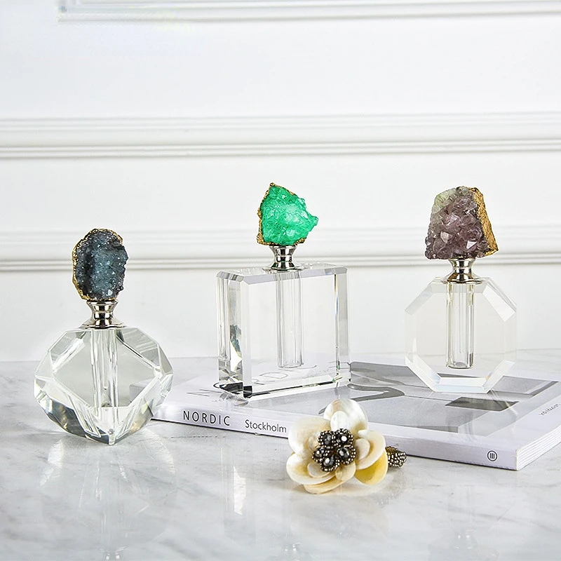 

Glass Container Crystal Home Jar Divided Gift Birthday Lid Storage Onyx Bottles With Perfume Electroplated Luxury Bottle Bottle