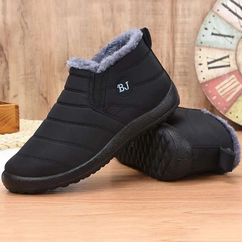 

Кроссовки мужские водонепроницаемые, дышащая теплая Повседневная обувь, модные зимние Роскошные кеды для пар, черные