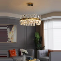 dimmable led gold silver crystal fence hanging lamps lustre chandelier lighting suspension luminaire lampen for living room