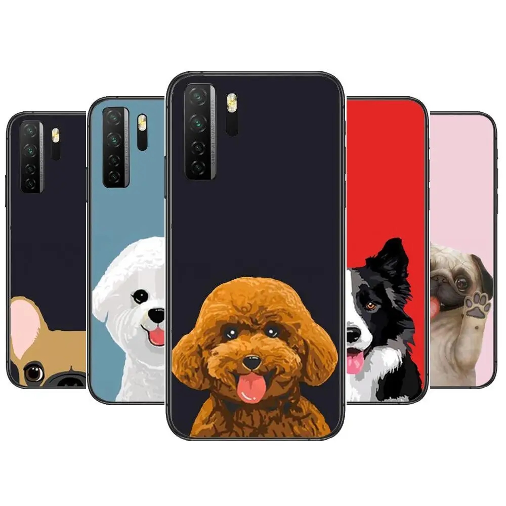 

Bulldog Poodle Border Collie Black Soft Cover The Pooh For Huawei Nova 8 7 6 SE 5T 7i 5i 5Z 5 4 4E 3 3i 3E 2i Pro Phone Case cas