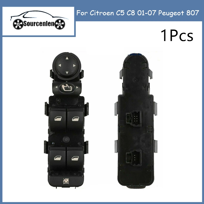 

For Citroen C5 C8 01-07 Peugeot 807 Driver Left Power Window Mirror Control Switch Unit Lifter Console Button 6554HQ