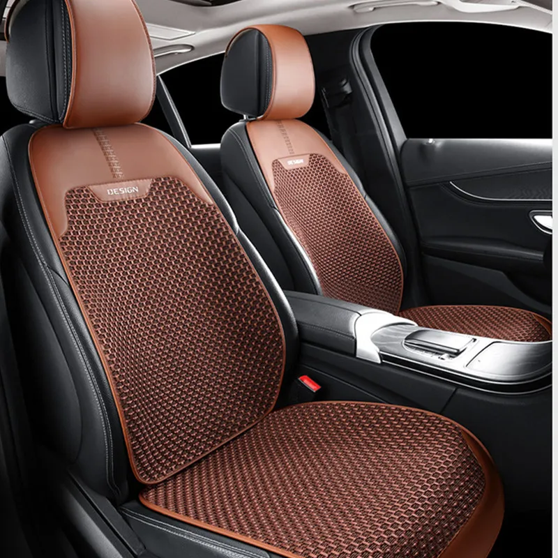 

2022 Ice Silk Brown Four Seasons Universal Protective Anti-slip Car Seat Cushion Cover Car Interior Ornaments